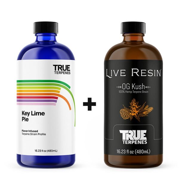 True Terpenes Key Lime Pie Live Resin Infused Made to Create blend bottles